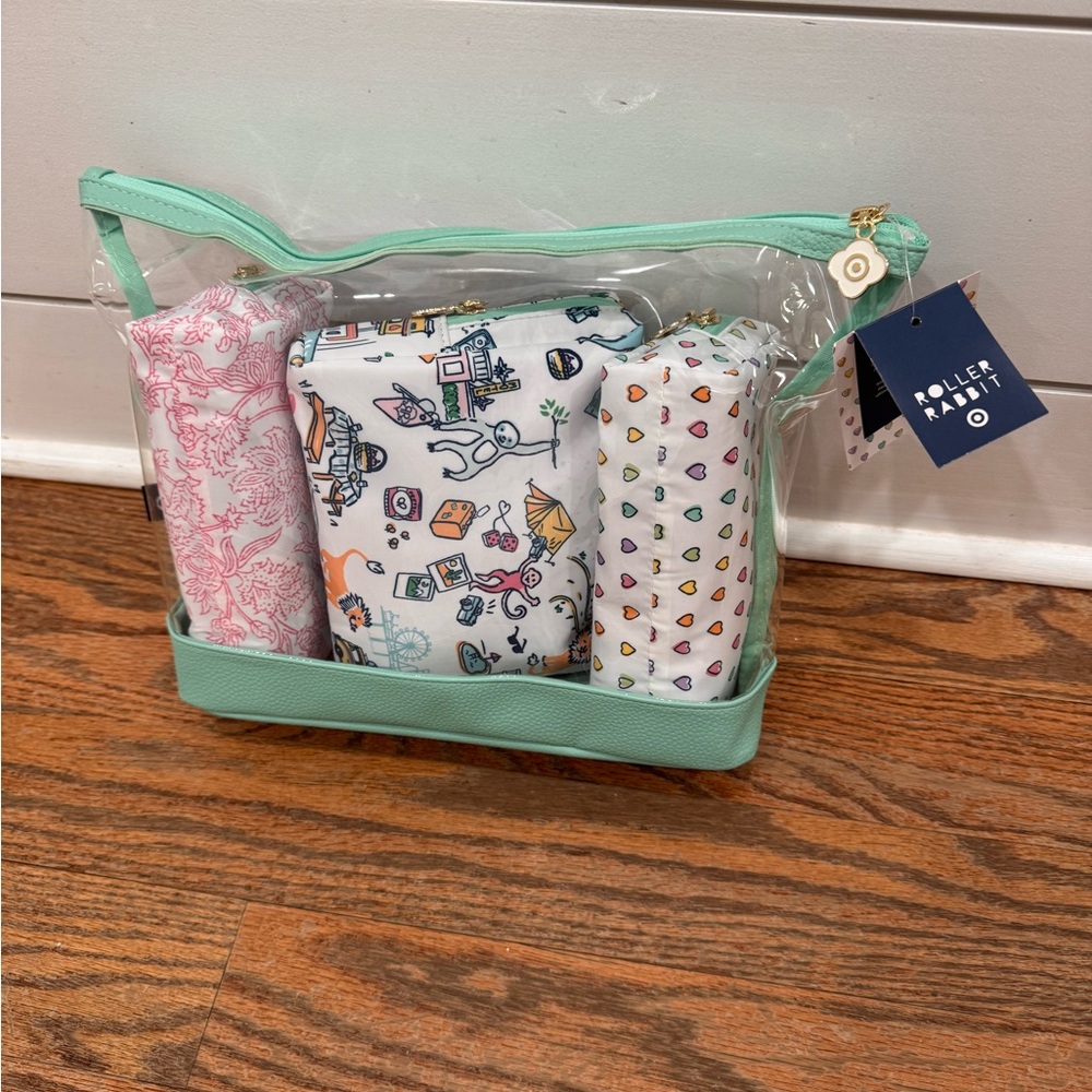 New Roller Rabbit Pouch Set With Patterned Pouches - image 1